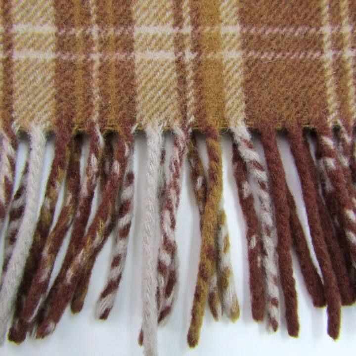 新品未使用　アクアスキュータム　ブラウン系 チェック柄 ウールコート アクアスキュータム ひざ掛け ストール チェック柄 ウール ブランド