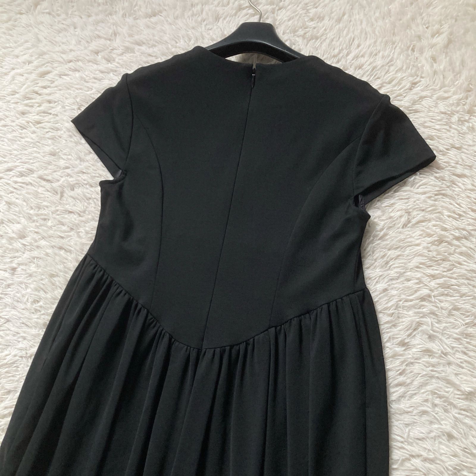 YOKO CHAN コクーンワンピース 膝丈 ブラック 七分袖 36 美品 YOKOCHAN 
