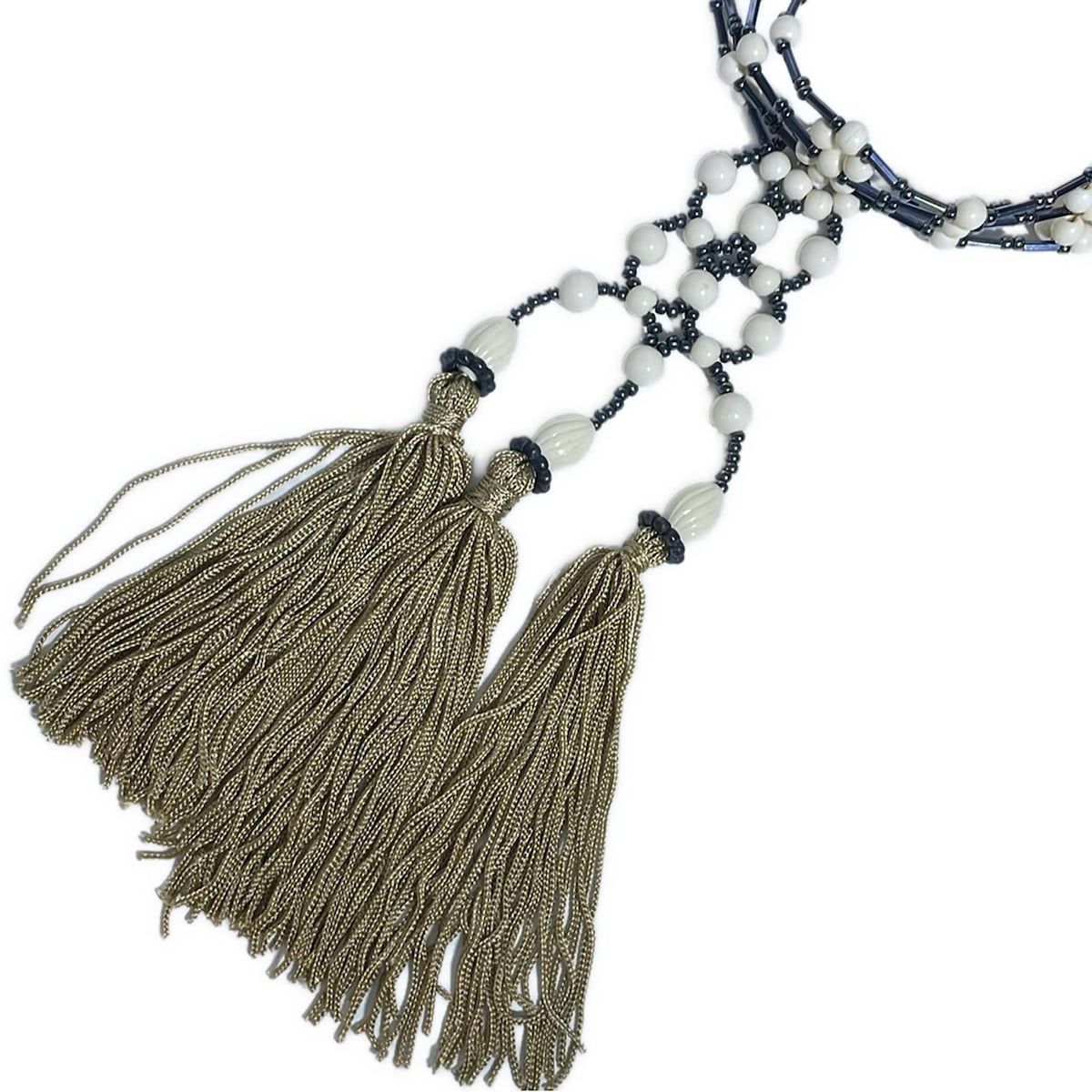 EMPORIOARMANI エンポリオアルマーニ チョーカー - ベージュ×アイボリー×ネイビー