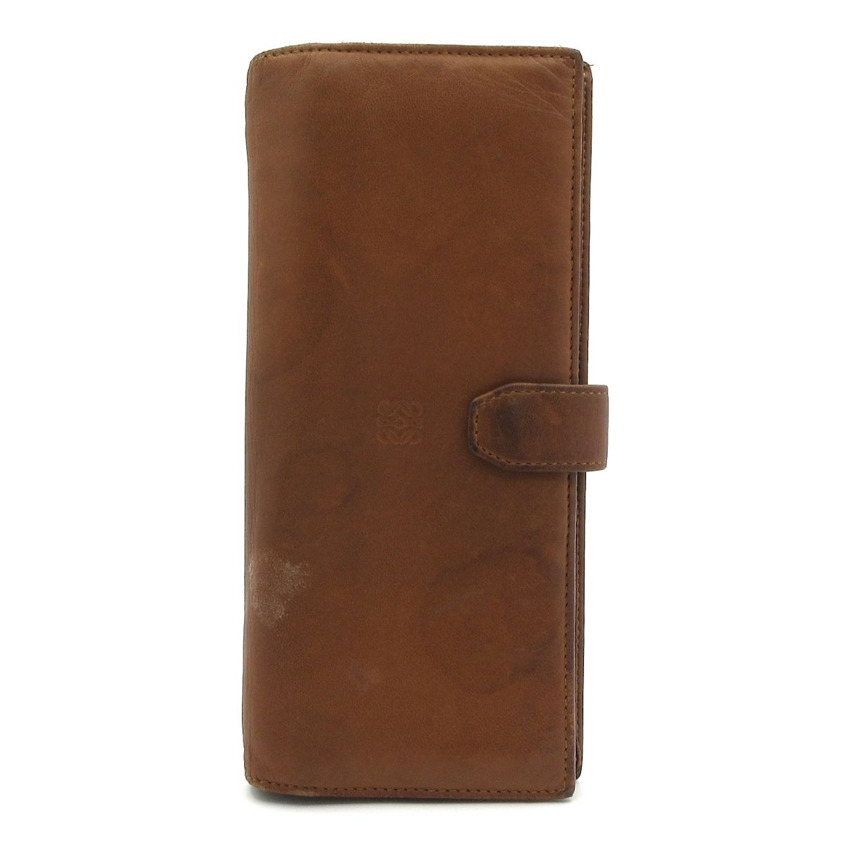 LOEWE 長財布 ブラウンレザー　ロエベ LOEWE(ロエベ) 長財布 - ブラウン レザー - メルカリ