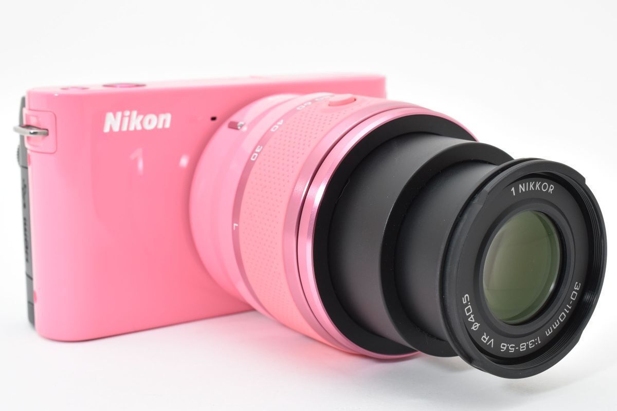 ショット数6164回 美品 Nikon 1 J1 ピンク + 30-110mm F3.8-5.6 VR
