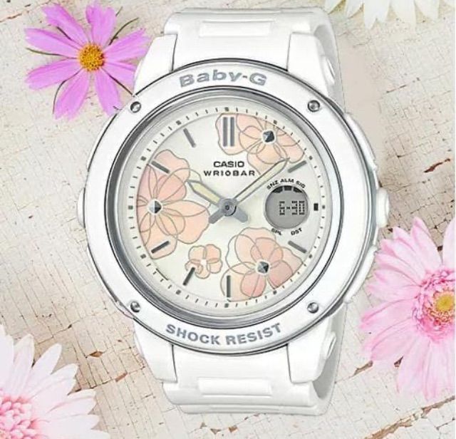 CASIO Baby G BGA 150 FL 7 AJF フローラルダイヤル ホワイト 腕時計