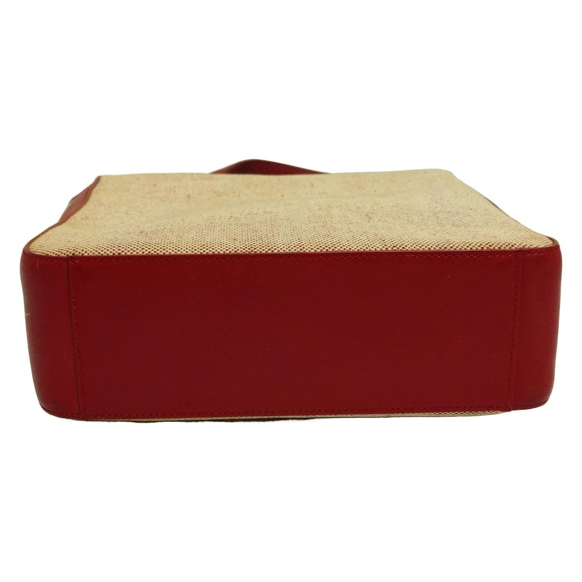 プラダ ベージュと赤 トートバッグ PRADA(プラダ) トートバッグ - ベージュ×レッド ミニバッグ レザー