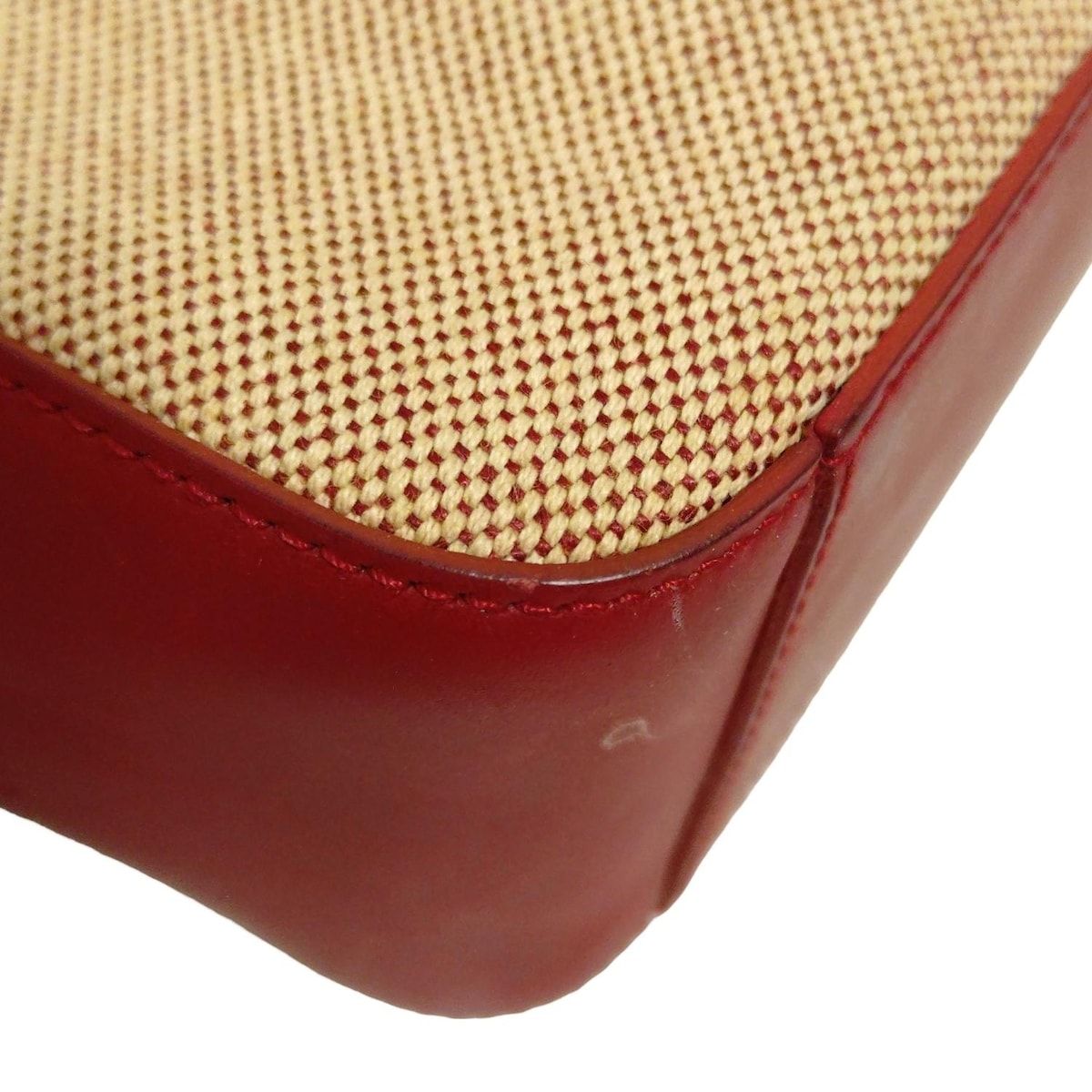 PRADA(プラダ) トートバッグ - ベージュ×レッド ミニバッグ レザー