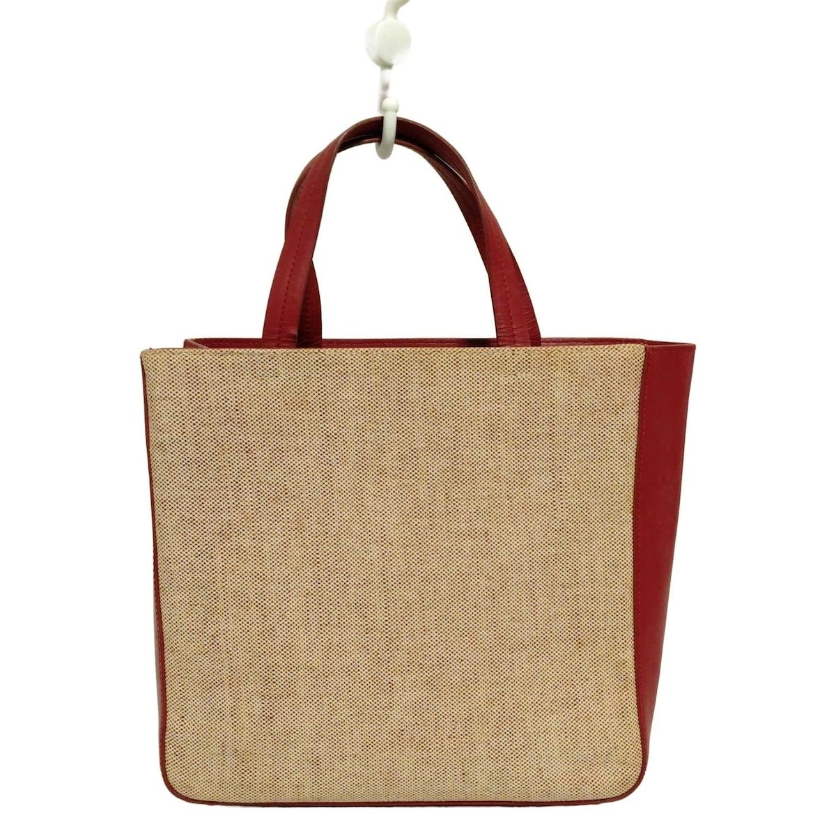 プラダ ベージュと赤 トートバッグ PRADA(プラダ) トートバッグ - ベージュ×レッド ミニバッグ レザー