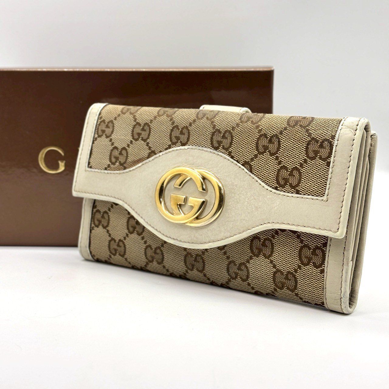 クラシックに宿る品格】 GUCCI グッチ 長財布 GGキャンバス スーキー