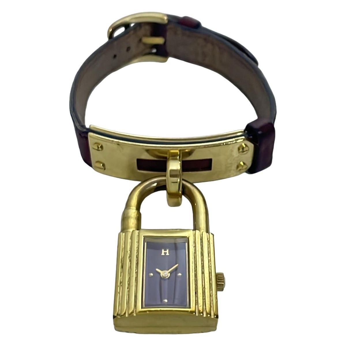 HERMES エルメス 腕時計 ケリーウォッチ レディース ゴールド金具 〇U ボルドー