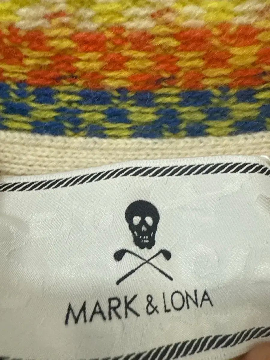 MARK LONA 防風マークアンドロナ ノルディック 麻 ニット WH S