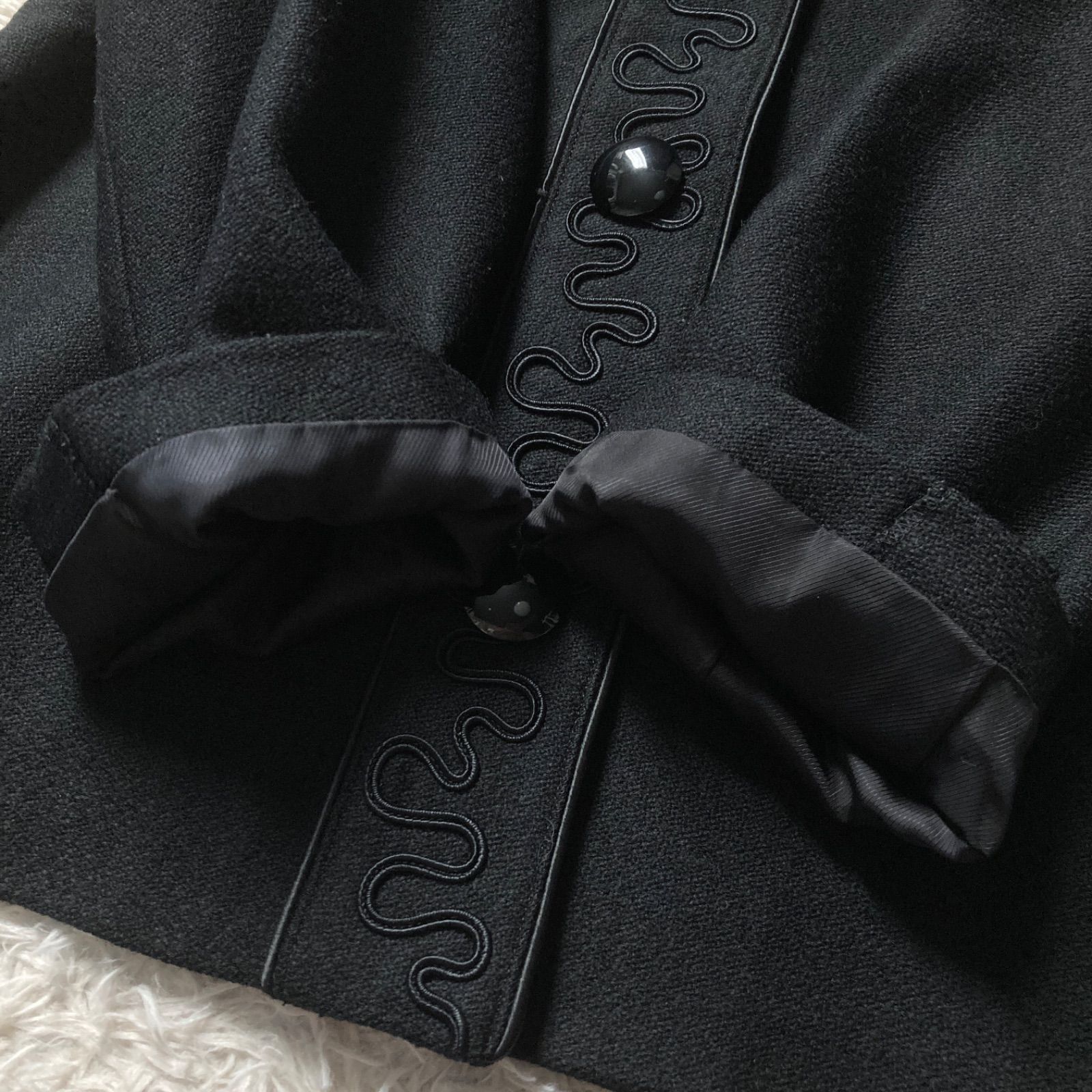 美品 ジバンシィ GLAMOUR GIVENCHY 上質ウール ノーカラージャケット