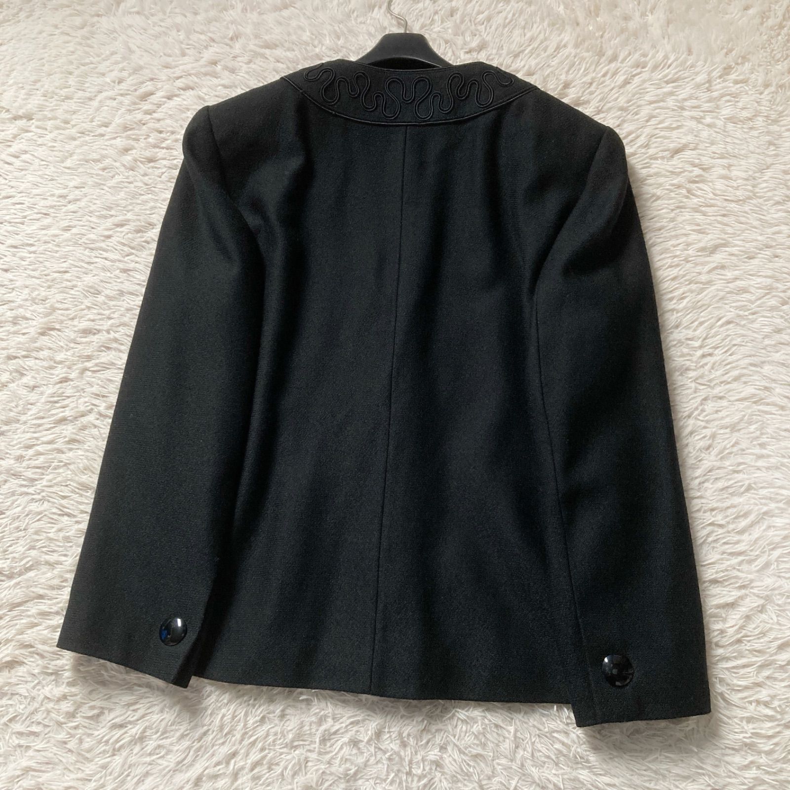 美品 ジバンシィ GLAMOUR GIVENCHY 上質ウール ノーカラージャケット