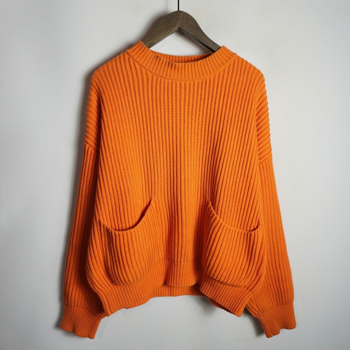 正規 19SS UNUSEDアンユーズド コットン カシミヤ混 長袖 プルオーバー 