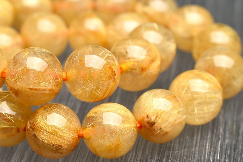 1点物】濃密内包 ゴールドルチルクォーツ 7mm ブレスレット