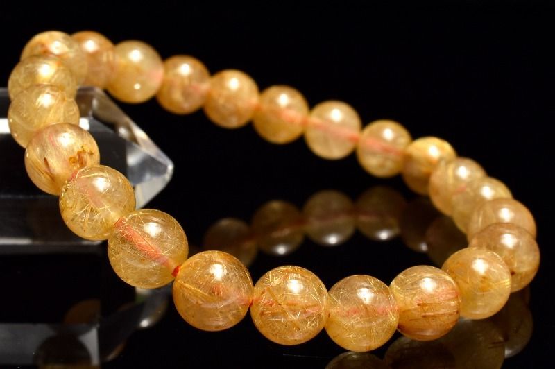1点物】黄金の輝き タイチンルチルクォーツ 8mm ブレスレット