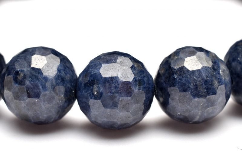 １点物 サファイア 9.5 mm 128面カット ブレスレット パワーストーン 天然石 _MC 1558