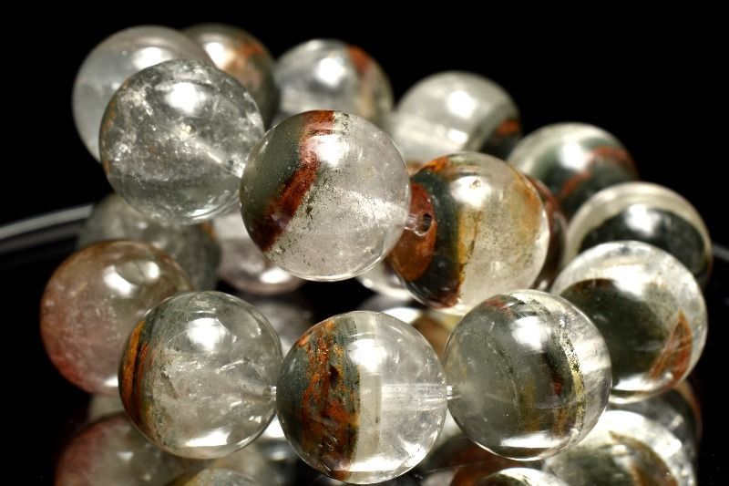 １点物 半々タイプ グリーン ガーデンクォーツ 11.5 mm ブレスレット パワーストーン 天然石 _MC 1587