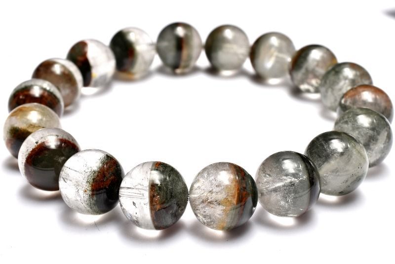  １点物 半々タイプ グリーン ガーデンクォーツ 11.5 mm ブレスレット パワーストーン 天然石 _MC 1587 ブレスレット バングル アクセサリー