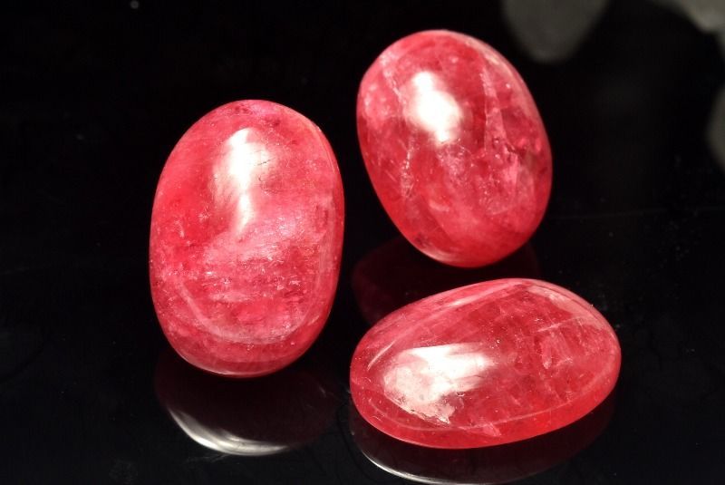1点物】3個セットAA☆高品質 ロードナイト(薔薇輝石) 14-15x10-11mm