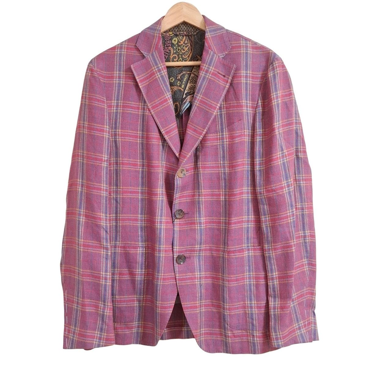 ETRO(エトロ) ジャケット サイズ46 S メンズ美品 - ピンク×ブルー