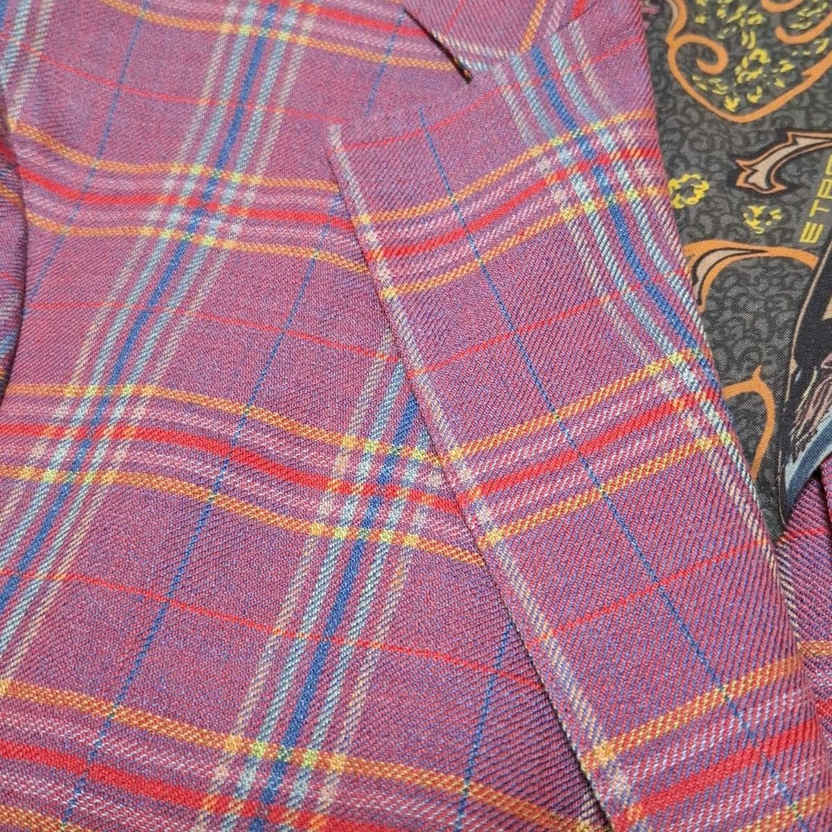 ETRO(エトロ) ジャケット サイズ46 S メンズ美品 - ピンク×ブルー