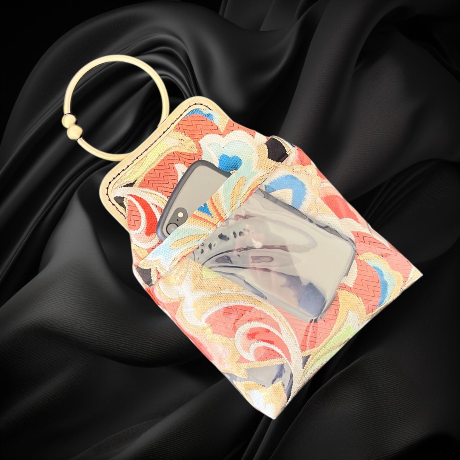 着物スマホバッグ 着物サコッシュ