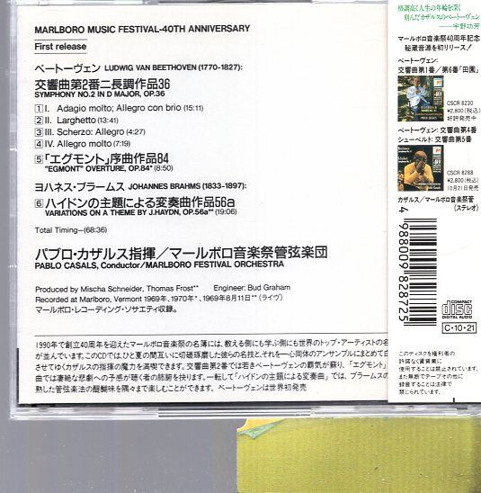 ベートーヴェン:交響曲第2番、ブラームス:ハイドンの主題による変奏曲