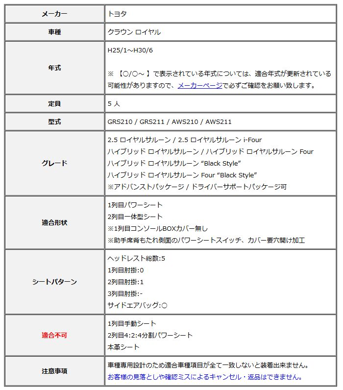 Clazzio クラッツィオ シートカバー Real Leather リアルレザー クラウン ロイヤル GRS 210 211 AWS H 25 1～H 30 6 ET 1425