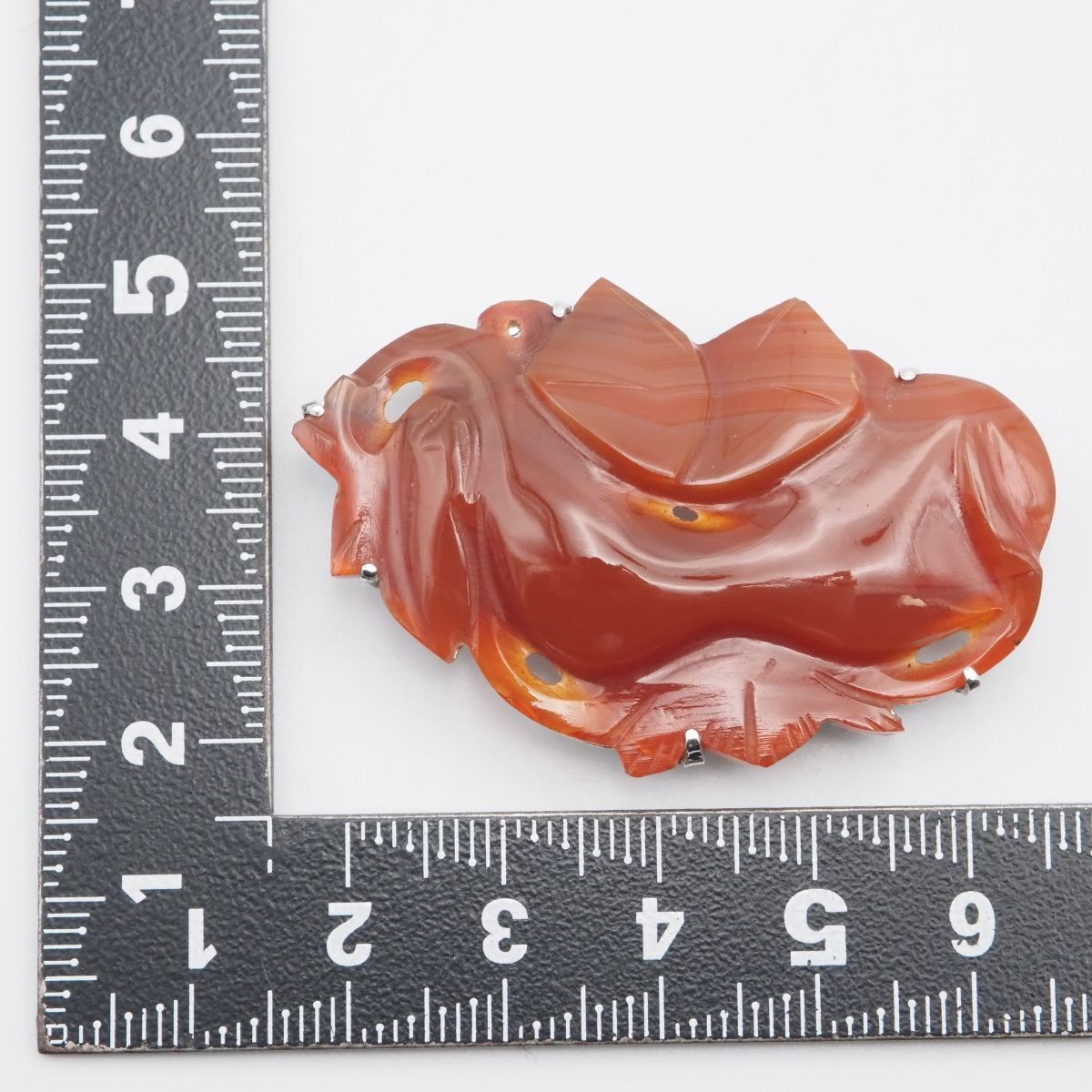 J476 赤瑪瑙 メノウ SILVER刻印 帯留め デザイン 和装小物 レッドアゲート