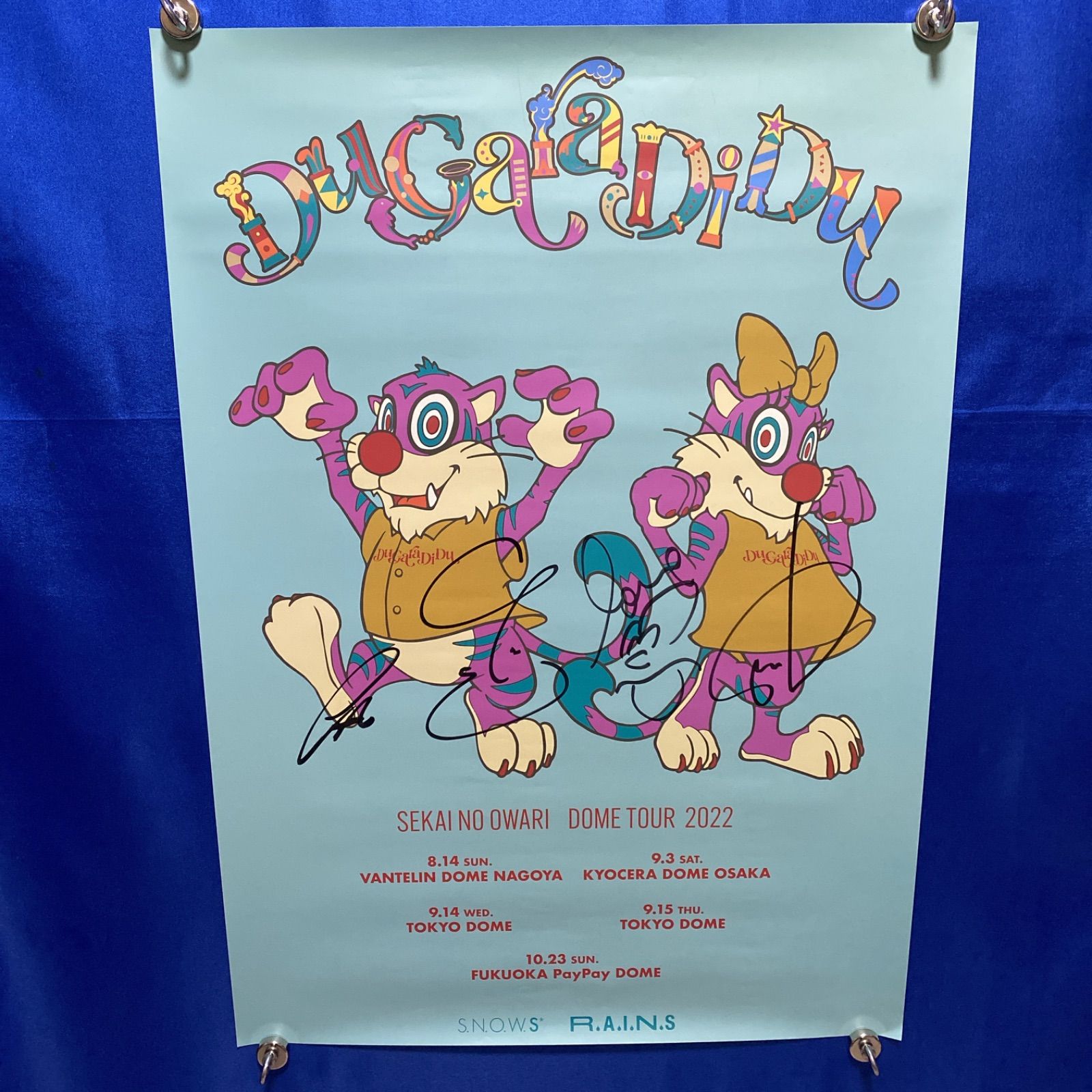 SEKAI NO OWARI DOME TOUR 2025 Du Gara Di 直筆サイン入り B 2ポスター 770