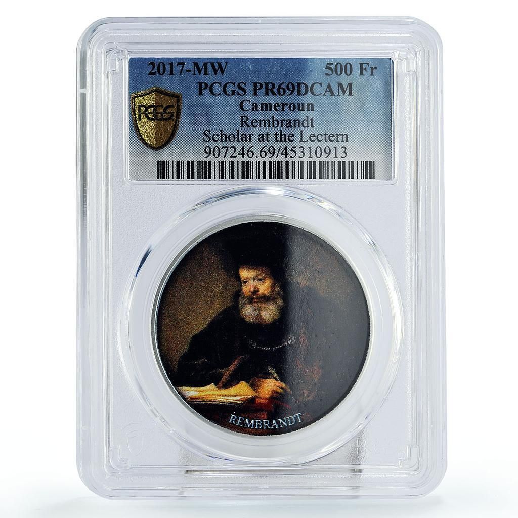 カメルーン 500フラン Remt Scholar Lectern Art PR 69 PCGS 銀貨 2017年