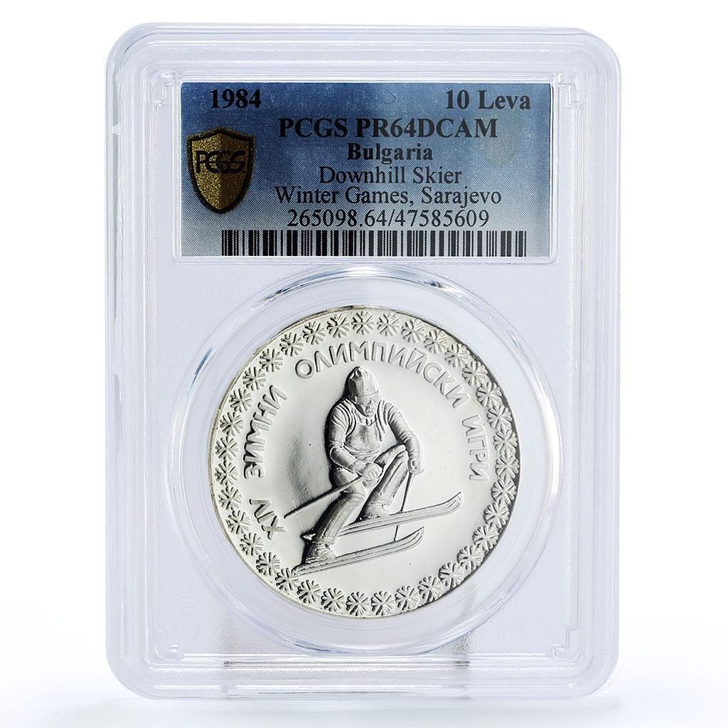 ブルガリア 10レヴァ 冬季オリンピック ダウンヒルスキー選手 PR64