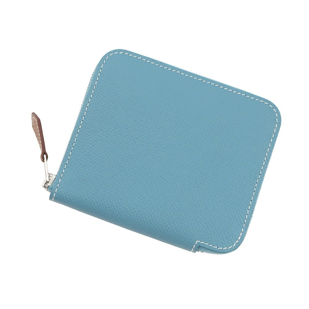 エルメス コインケース アザップコンパクト シルクイン ニューブルージーン シルバー金具 エプソン B刻印