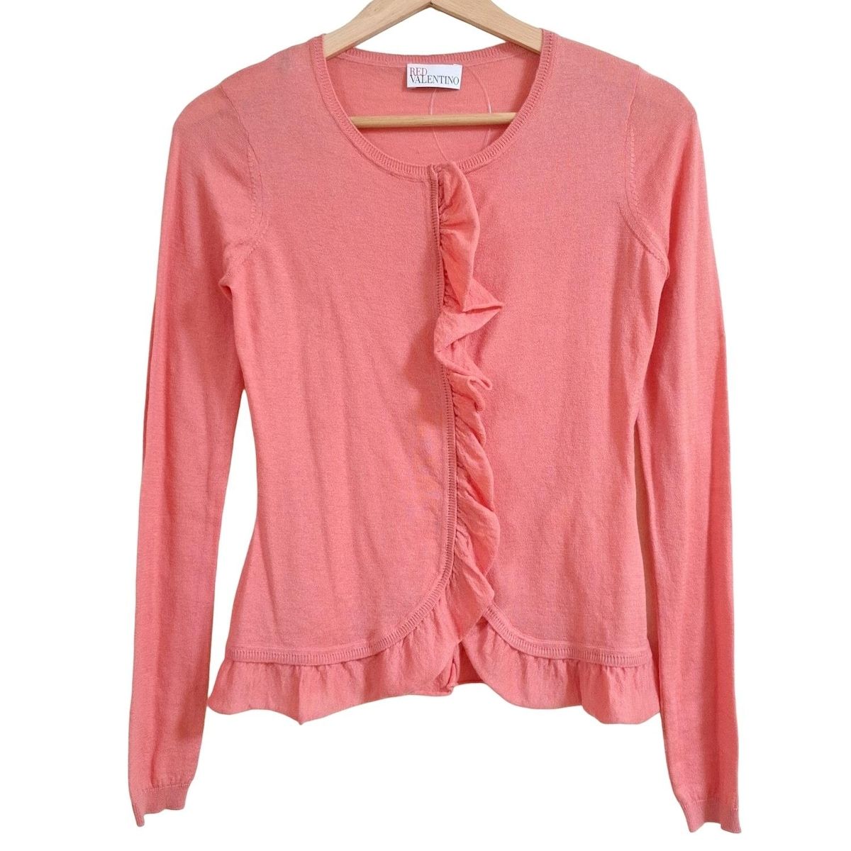 RED VALENTINO レッドバレンチノ カーディガン サイズXS レディース ピンク 長袖 フリル