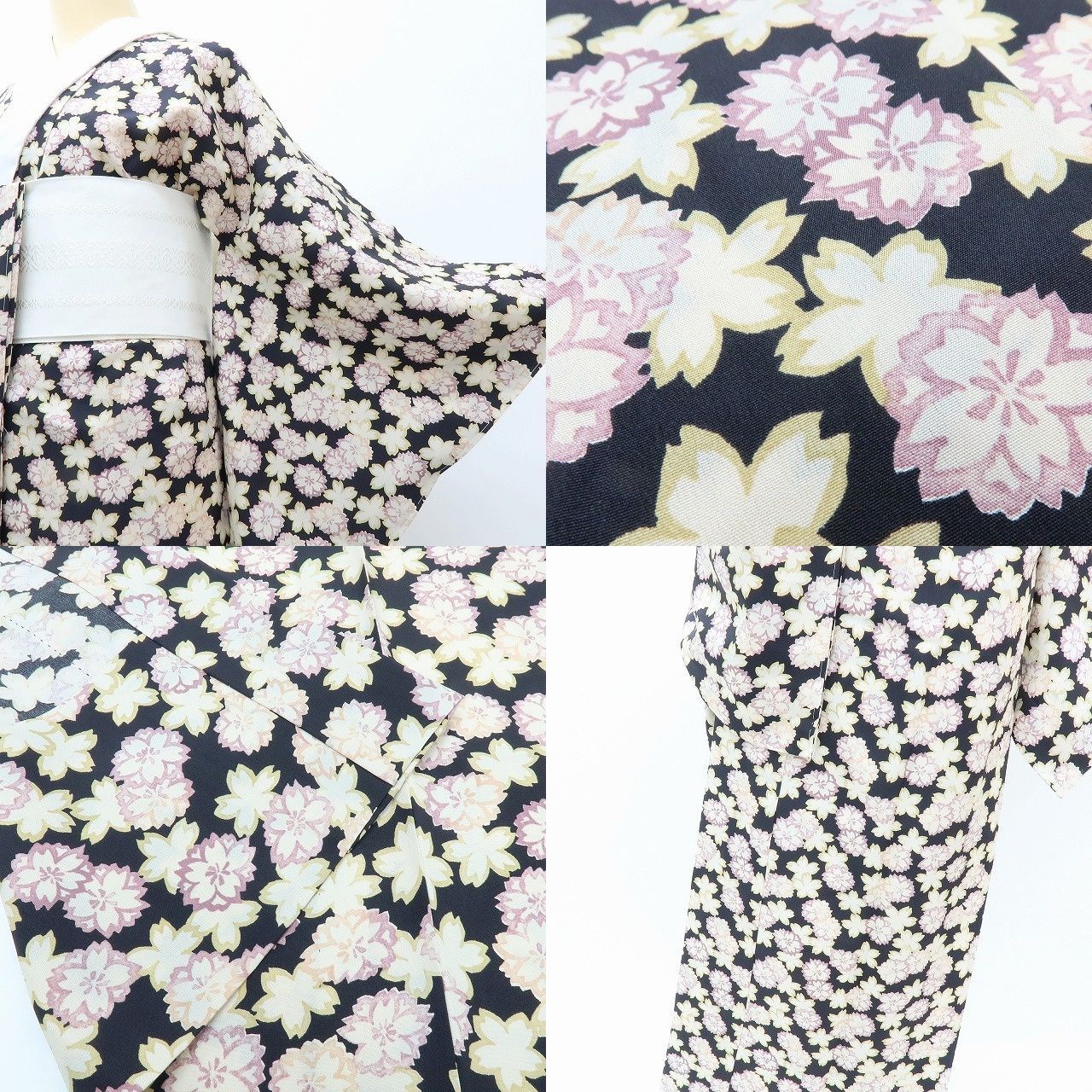 百華❀Y4087◇新品 単衣 正絹 袖無双 仕付け糸・半襟・居敷当て付