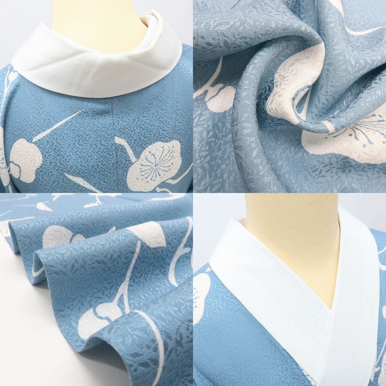 百華❀Y4088◇新品 単衣 正絹 袖無双 仕付け糸・半襟付 手縫い仕立て