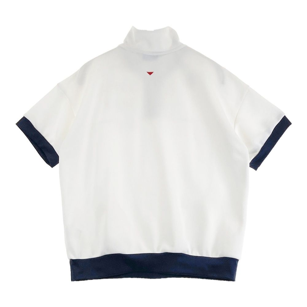 サイズ：L AND PER SE アンパスィ ハーフジップ 半袖ブルゾン ホワイト