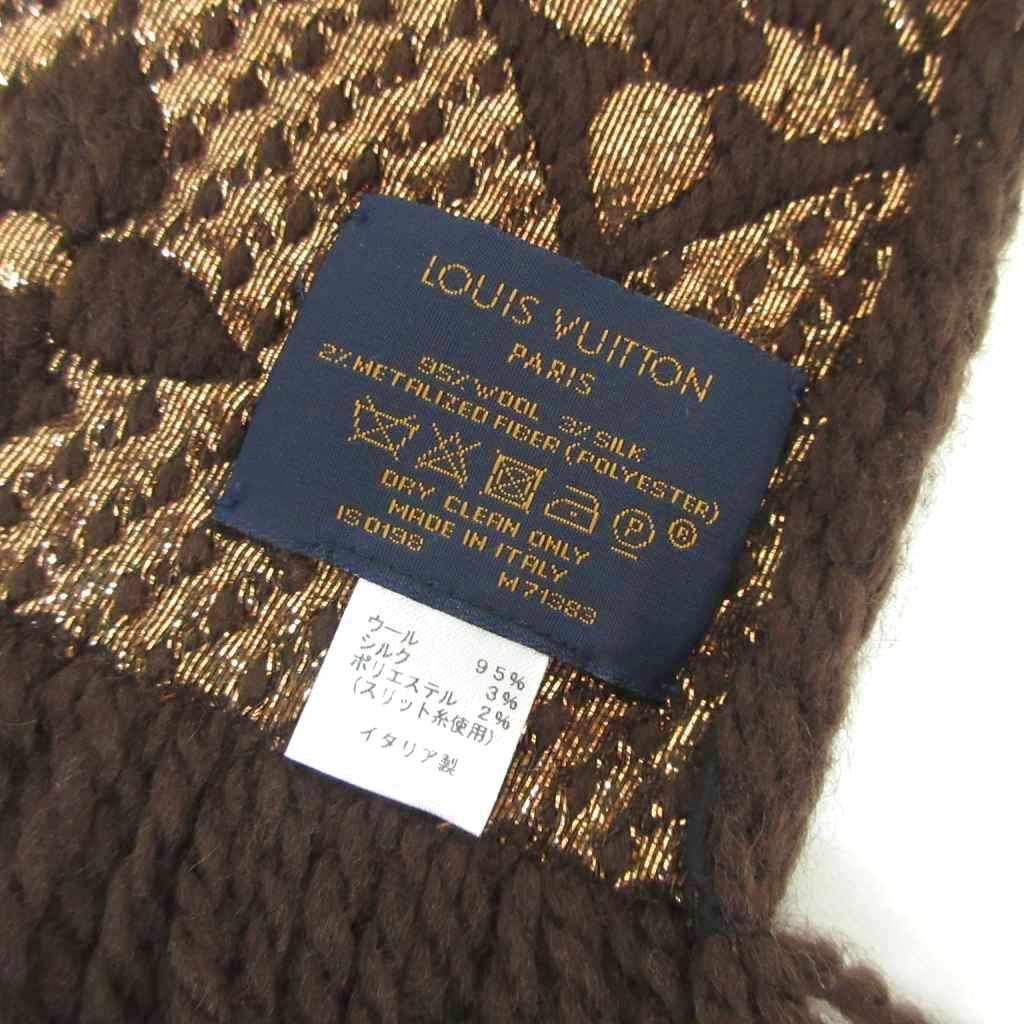 ルイヴィトン LOUIS VUITTON エシャルプ ロゴマニア シャイン マロン
