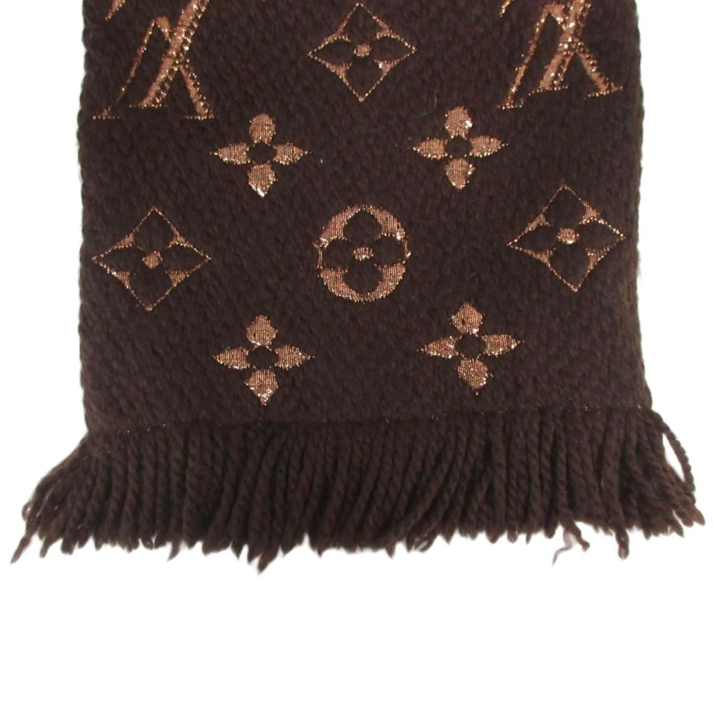 ルイヴィトン LOUIS VUITTON エシャルプ ロゴマニア シャイン マロン