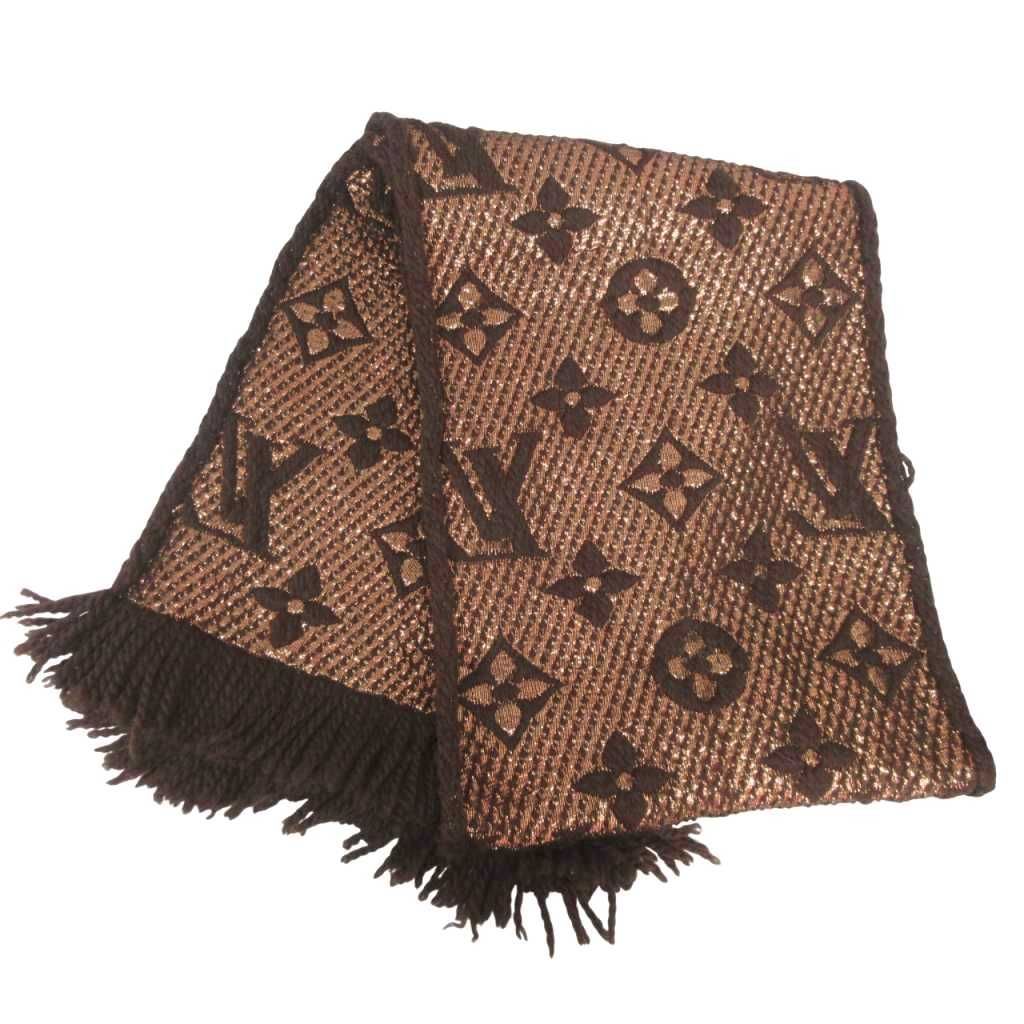 ルイヴィトン LOUIS VUITTON エシャルプ ロゴマニア シャイン マロン