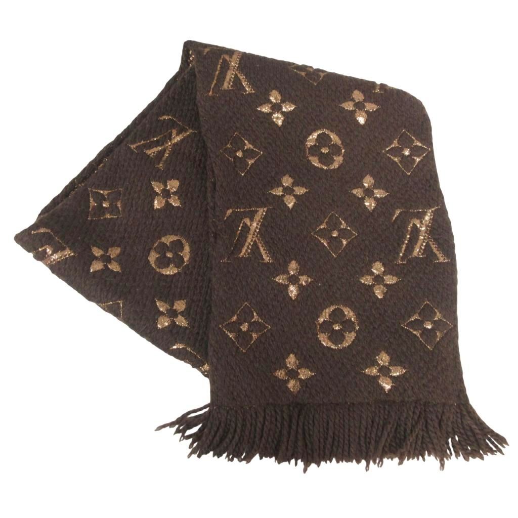 ルイヴィトン LOUIS VUITTON エシャルプ ロゴマニア シャイン マロン