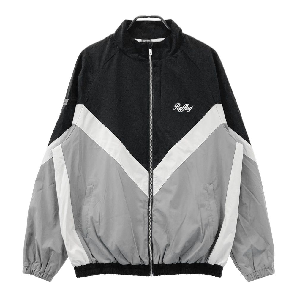 サイズ XL RUFFLOG ラフロッグ メッシュ裏地付き 長袖ナイロンジャケット ブラック系 ゴルフウェア メンズ ストスト