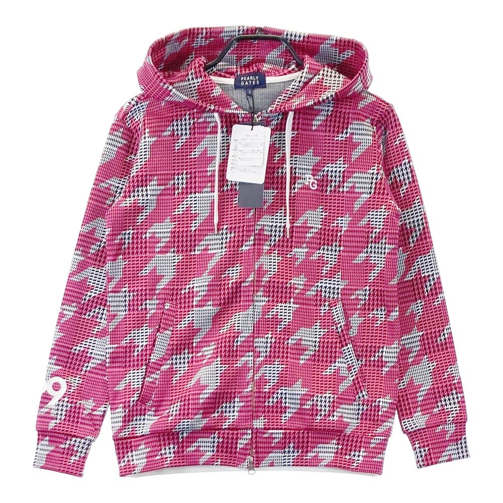 サイズ 0 PEARLY GATES パーリーゲイツ 055-2262902 ジップパーカー 千鳥 ピンク系 ゴルフウェア レディース ストスト