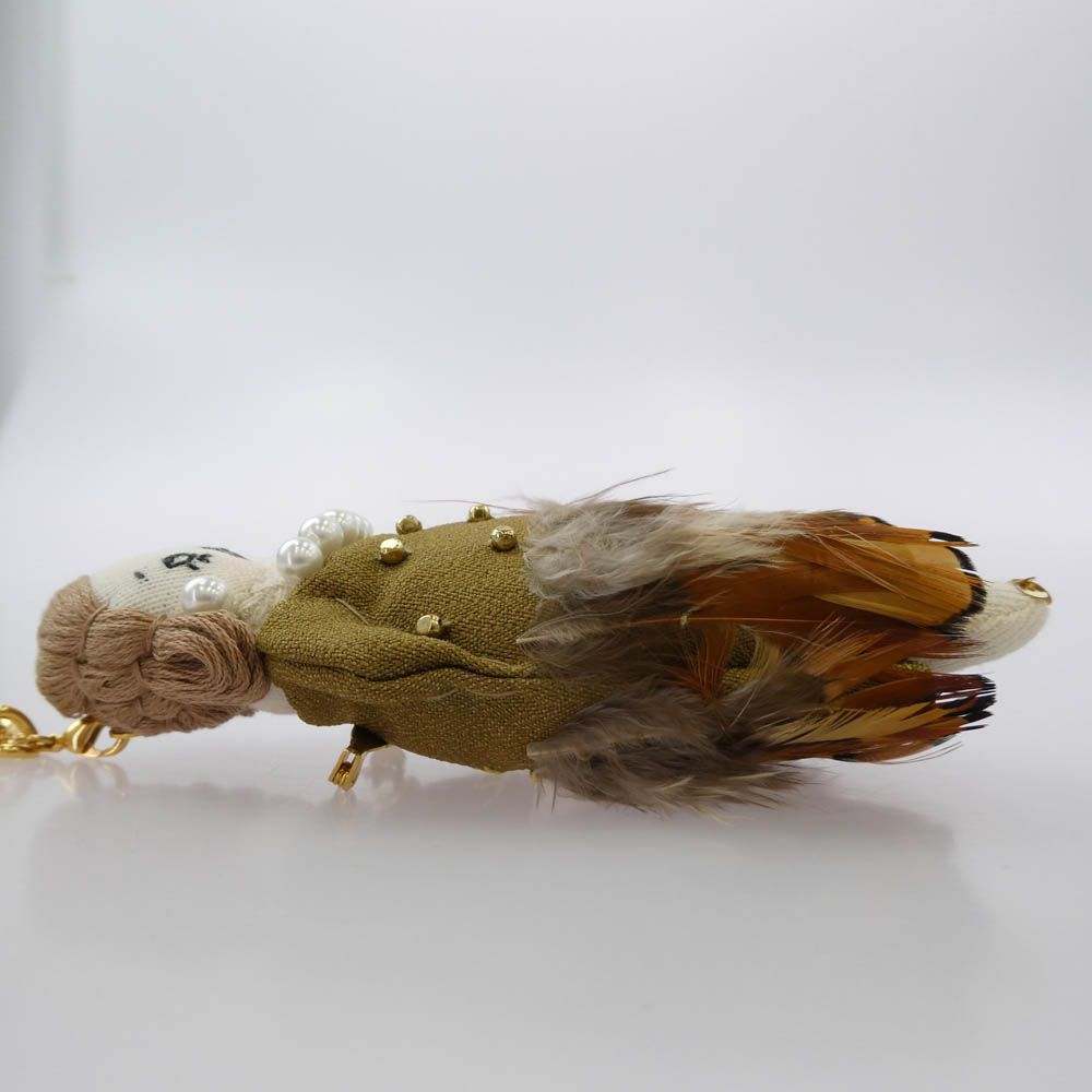 MUVEIL ミュベール グランマチャーム Rose ローズ パール装飾 フェザー