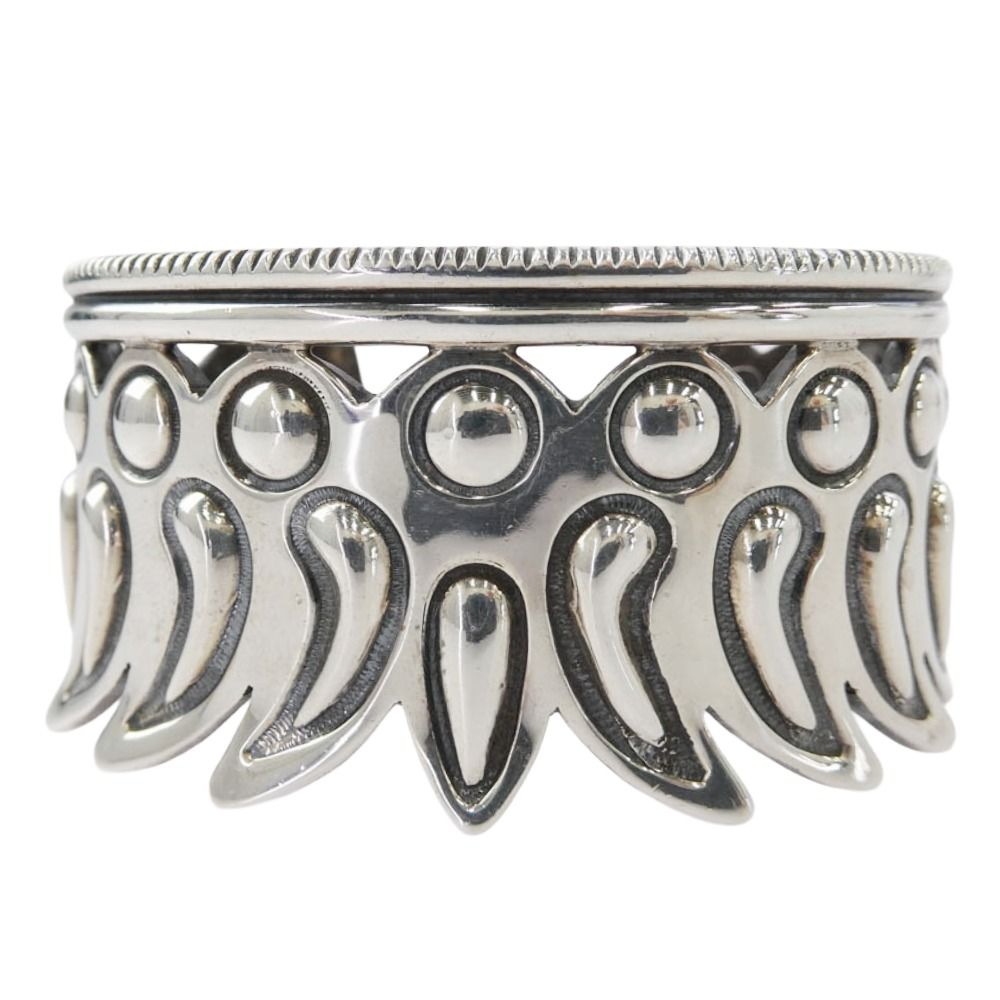 Cody Sanderson コディサンダーソン Navajo ナバホ Repo Feather Inward レポフェザー インワード バングル シルバー系