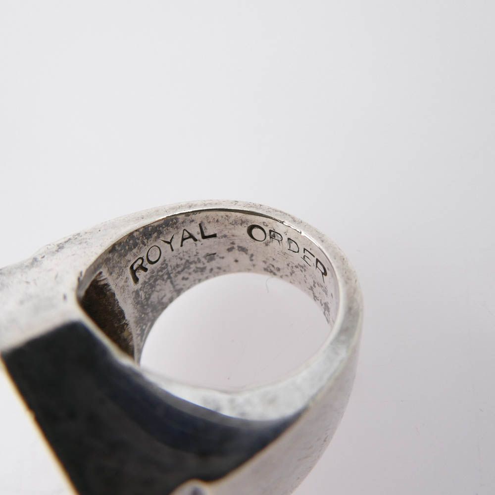  ROYAL ORDER ロイヤルオーダー SHIELD CROSS W ダイヤ パール シールドクロス リング シルバー系 7号 リング 指輪 アクセサリー