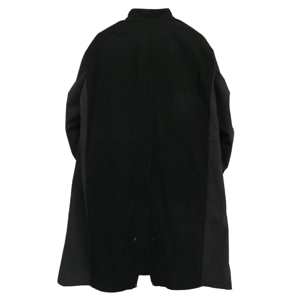 フラボワ M-65 綿バックサテン生地 ストライプスーツ切替 フリースライナー付属 エムロク モッズコート ブラック系 2