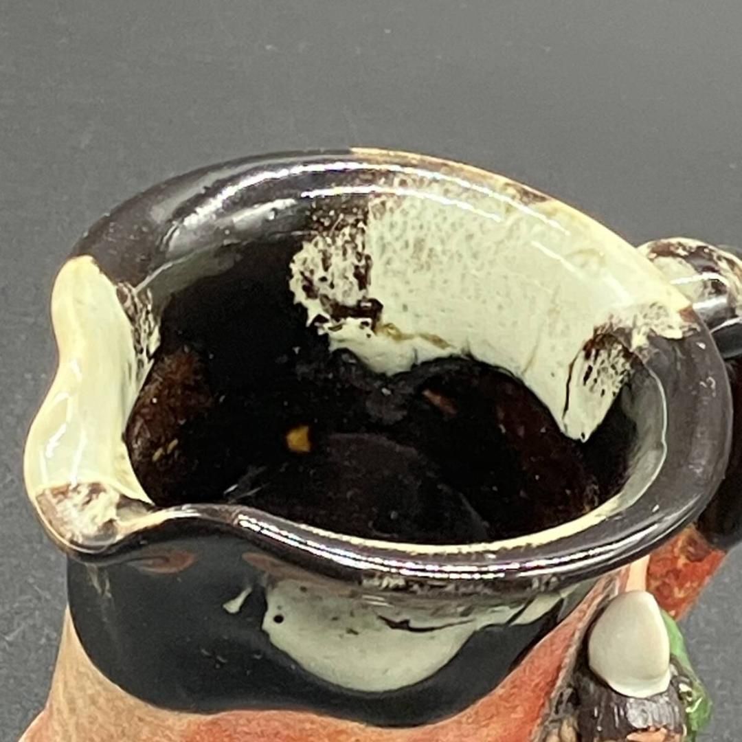 明治期 隅田焼 井上良斎 高浮彫人物図 水差し 花瓶 大日本 貝を掲げる