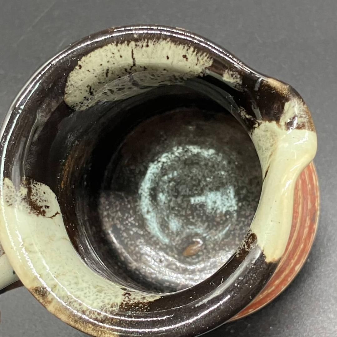 明治期 隅田焼 井上良斎 高浮彫人物図 水差し 花瓶 大日本 貝を掲げる