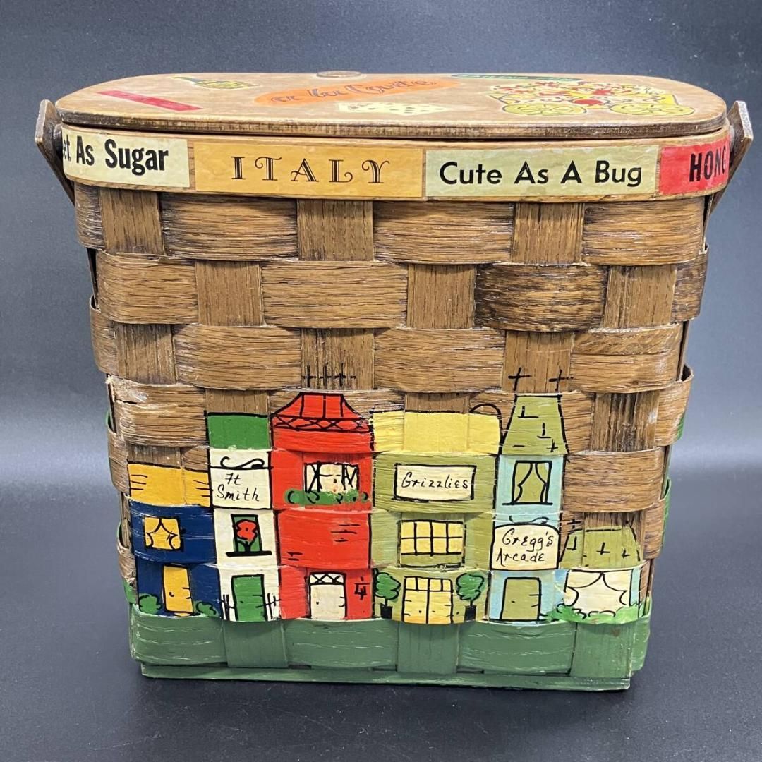 カロナンバスケット ポップアート 1970年代 ビンテージ サイン入り