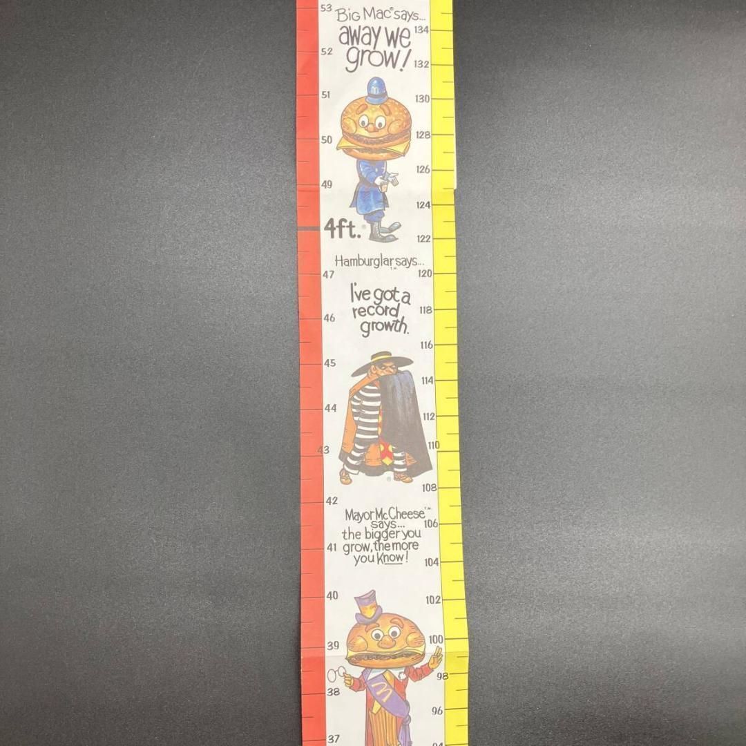 マクドナルド 1981年　身長計　ポスター 看板 サイン ビンテージ　USA製 マクドナルド 1981 ロナルド 身長計 ポスター 看板 サイン McDonald's