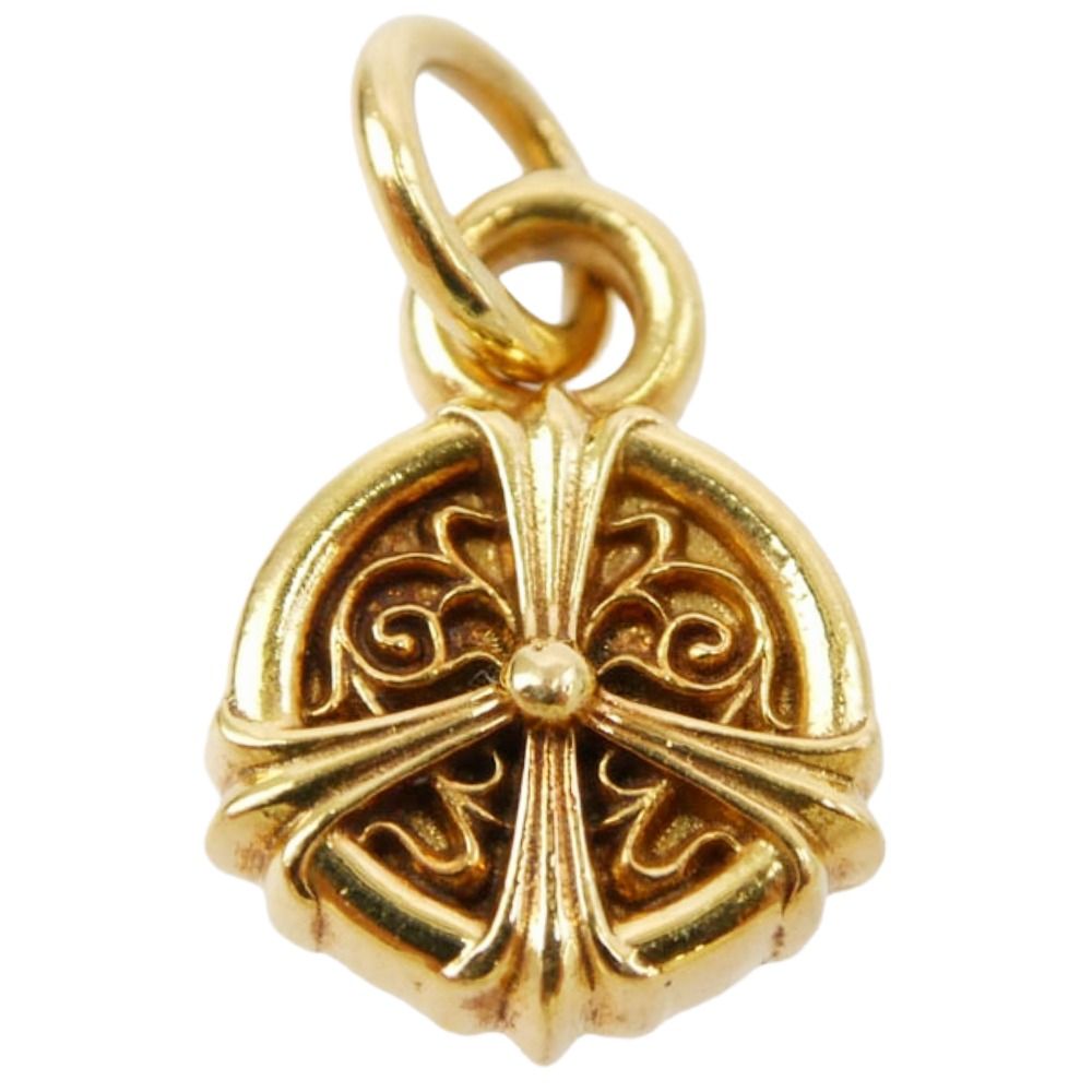 CHROME HEARTS クロムハーツ 原本無 22 K PEACE SIGN ピースサイン チャーム ペンダントトップ ゴールド系